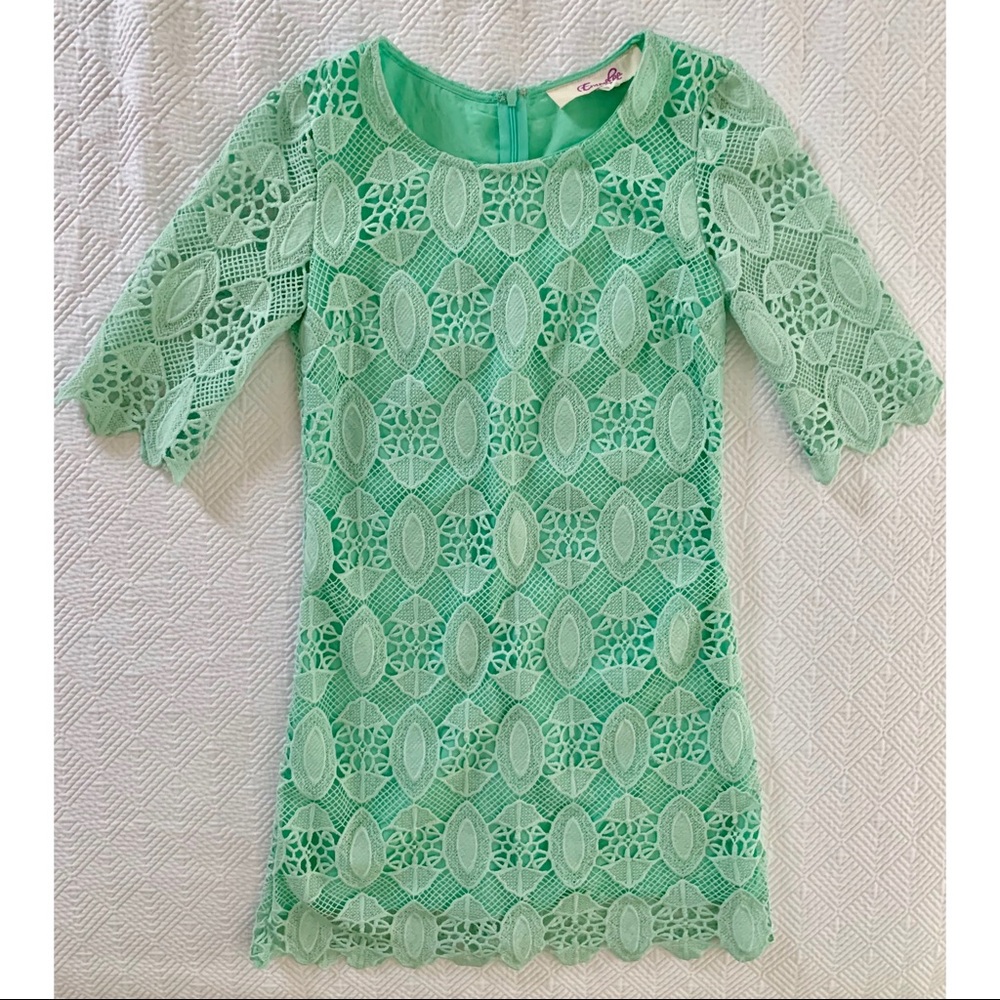 Embroidered Mint Dress